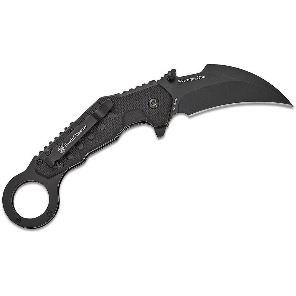 Buy Smith & Wesson Extreme Ops Karambit Assisted Folding Knife 3 Hawkbill Blade Black online