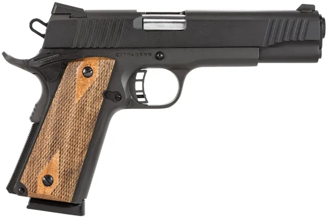 Citadel M1911 Fullsize .45ACP Matte Black Pistol: Stainless Steel Barrel, Wood Grips, 8 Round Capacity, Single Action, Ambidextrous Safety, Skeletonized Trigger - Citadel - 45 ACP for sale at TheGunDock