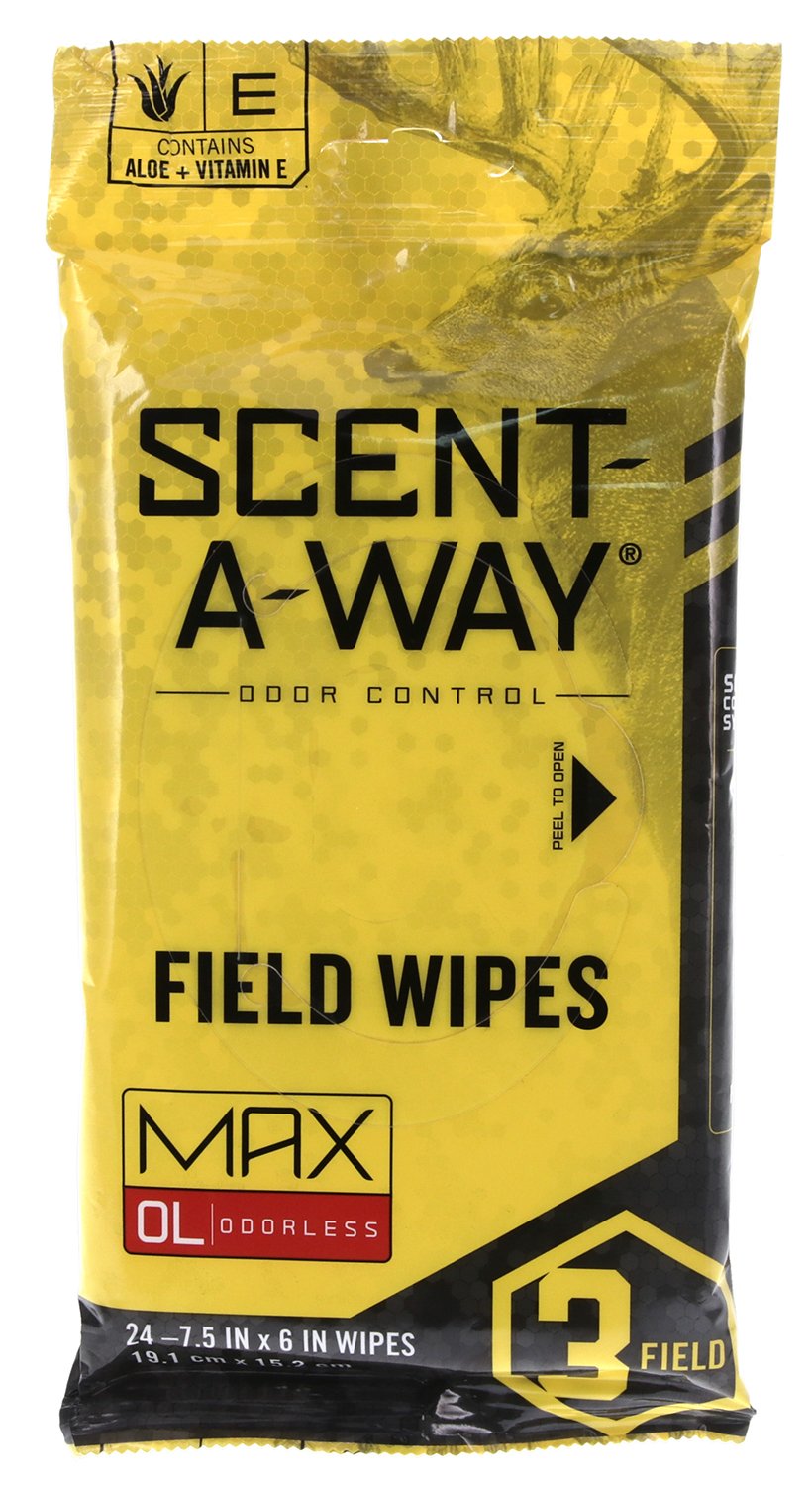 Scent-A-Way Max Odor Control Field Wipes 7.5"x6" 24 Pack - HS Precision