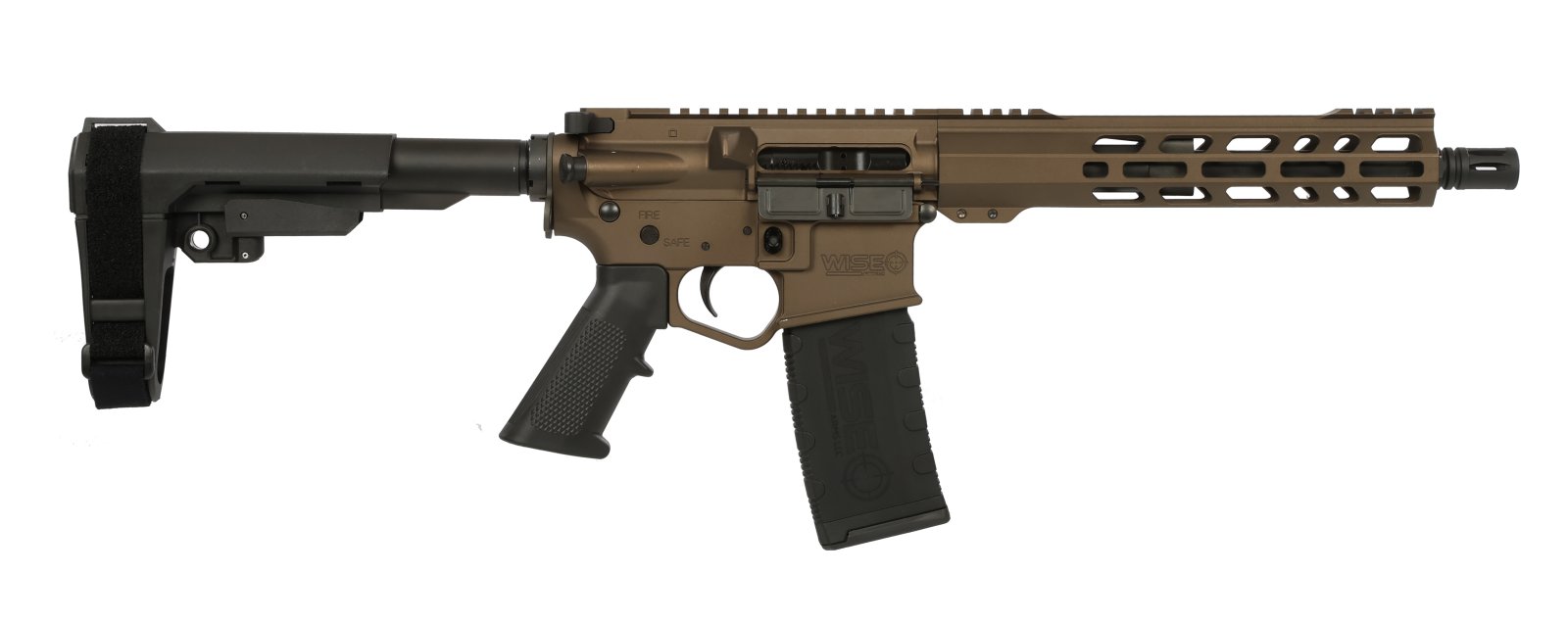 Wise Arms 10.5-556-SBA3-MNB WA-15B 223 Rem | 5.56 NATO 10.5" Midnight Bronze Cerakote Semi-Auto Pistol - Wise Foods, Inc. - 223 Rem | 5.56 NATO