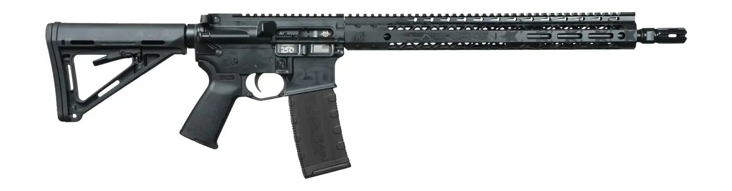 BLACK RAIN SPEC15 RIA 5.56 16IN BBL 250TH ANNIVERSARY ENGRAVING BLACKOUT AMERICAN FLAG 30RD - BLACK_RAIN - 5.56 NATO