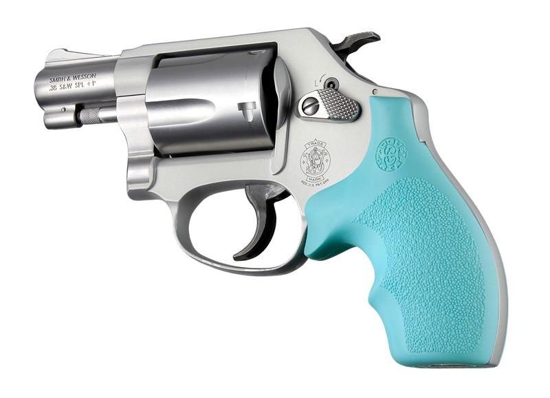 Hogue Rubber Grip for S&W J Frame Round Butt Bantam Aqua Md: 61004 - Hogue
