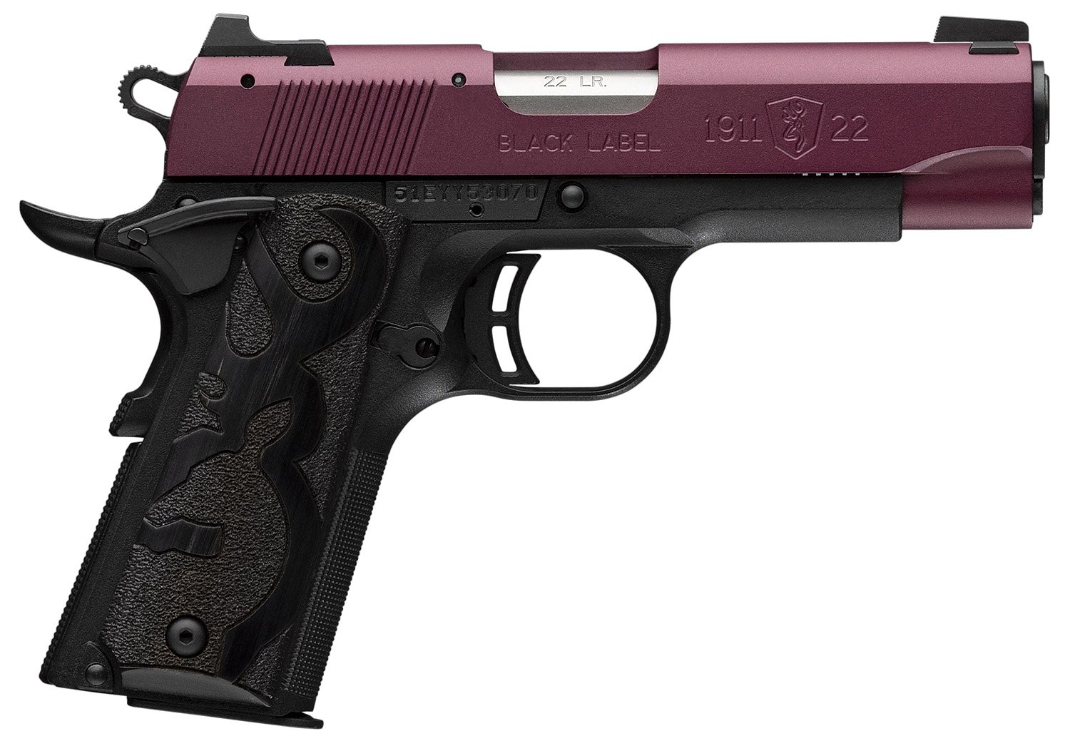 Browning 051062490 1911-22 Black Label 22 LR 3.63" 10+1 Black Cherry - Browning - 22 LR