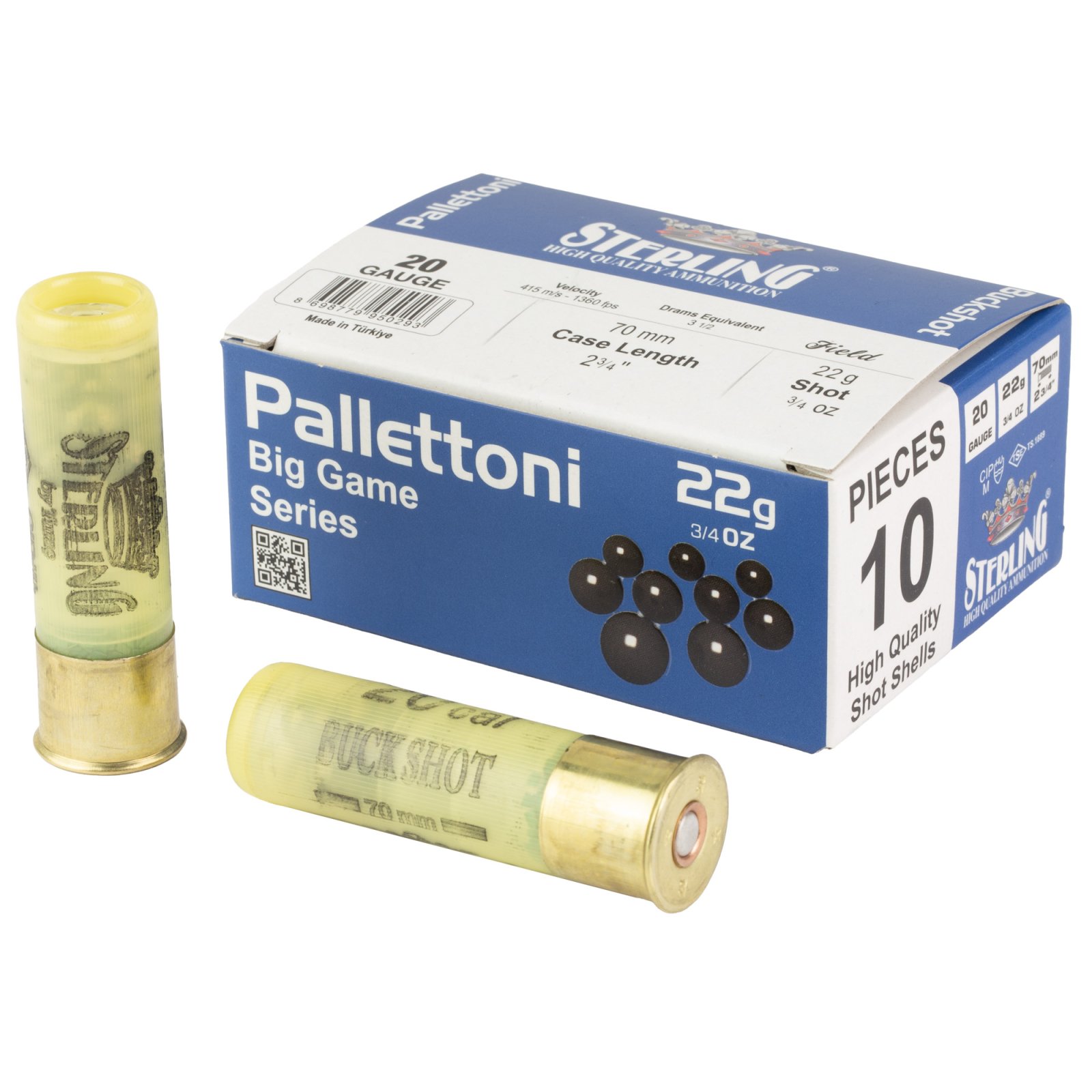 Sterling Big Game Series 20 Gauge 2.75" 00 Buckshot 6/8 oz Shot Shell 10