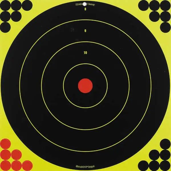 Birchwood Casey 34185 Shoot-N-C Self-Adhesive Paper Air Rifle/Centerfire Rifle/Rimfire Rifle Black/Yellow 200+ yds 17.25" Bullseye Includes Pasters 5 Pack - Birchwood Casey - 17.25"