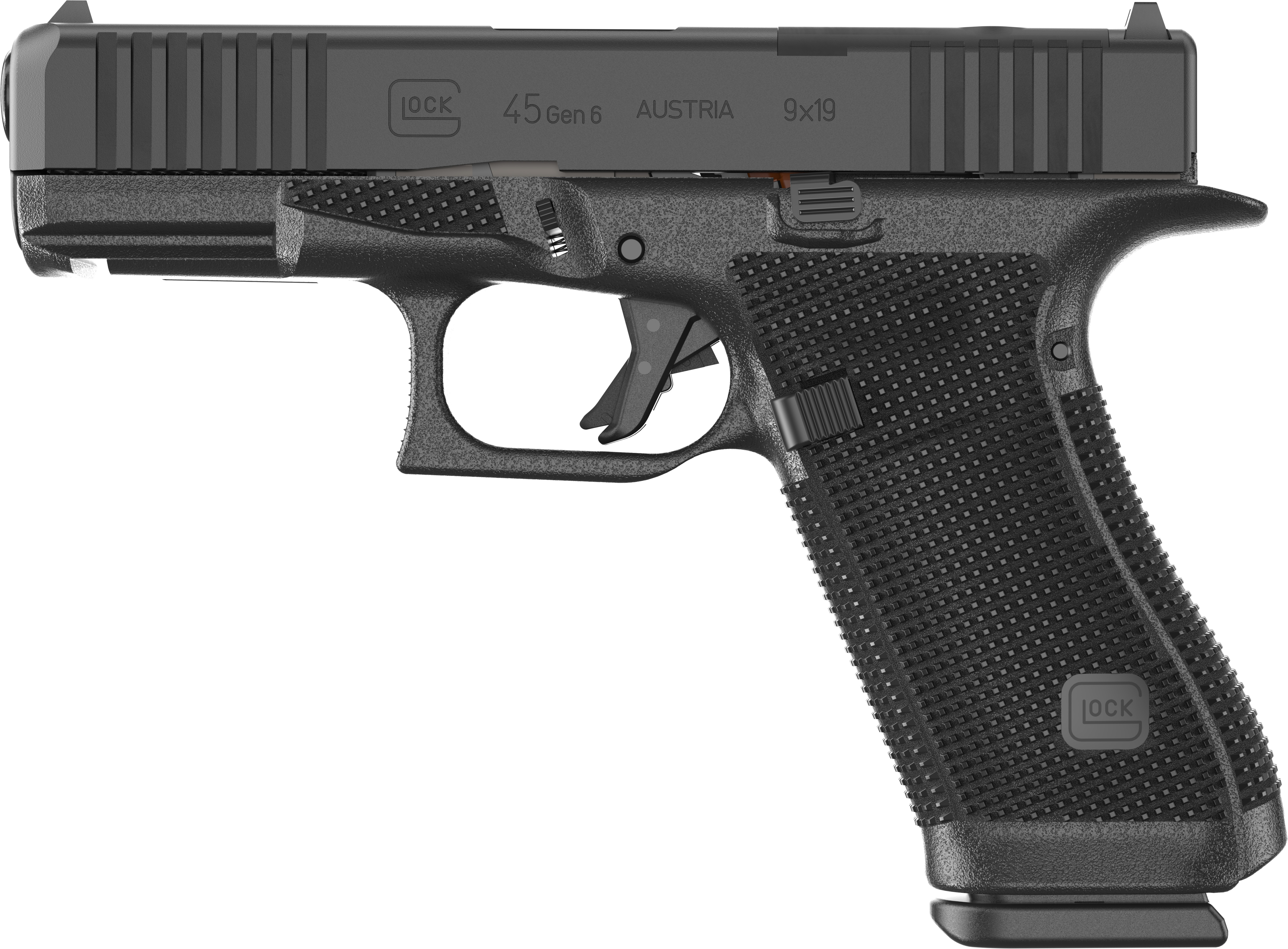 Glock 45 Gen 6 Handgun 9mm Luger 10rd Magazines (3) 4.02 Barrel Black Austria