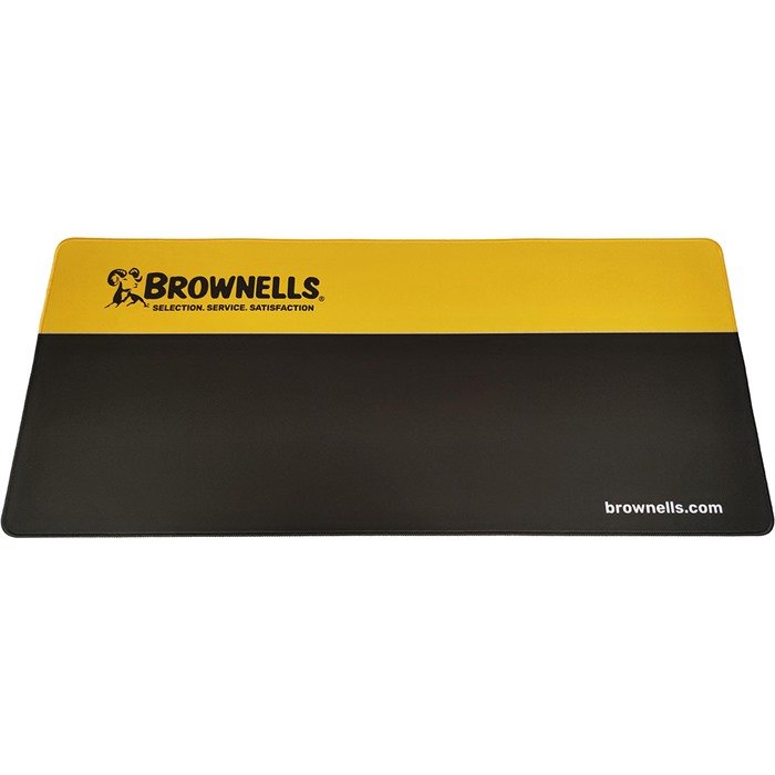 Brownells Non-Slip Benchmat Deskpad 35.43X17.7 Dark Brown & Yellow - Brownells