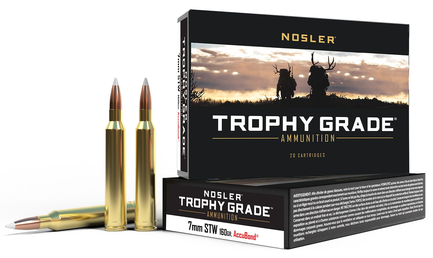 Nosler 60047 Trophy Grade Hunting 7mm STW 160 gr AccuBond 20 Per Box/ 10 Cs