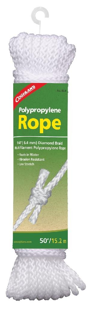 COGHLAN 0020 1/4" Rope 50 ft Abrasion-Resistant Polypropylene Floats