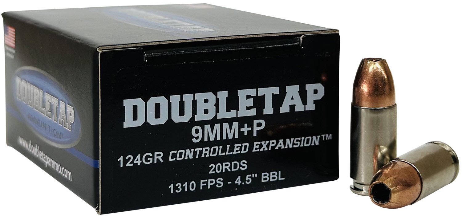 DoubleTap 9MM124HP20 9mm+P 124gr JHP Controlled Expansion Ammo 20/Box - DTAP - CONTROLLED EXPANSION JHP