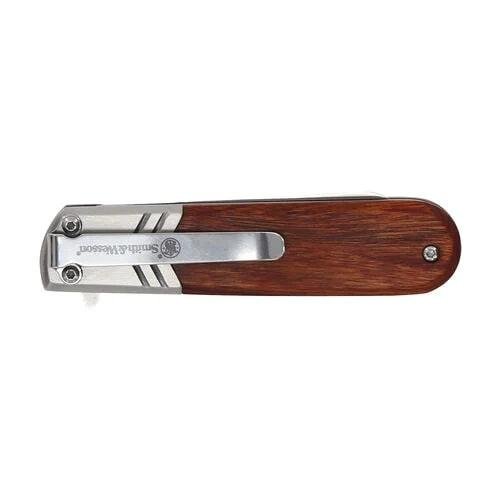 Smith & Wesson Executive Spring Assist Barlow Knife 2 3/4 Blade Wood Handle - Smith & Wesson
