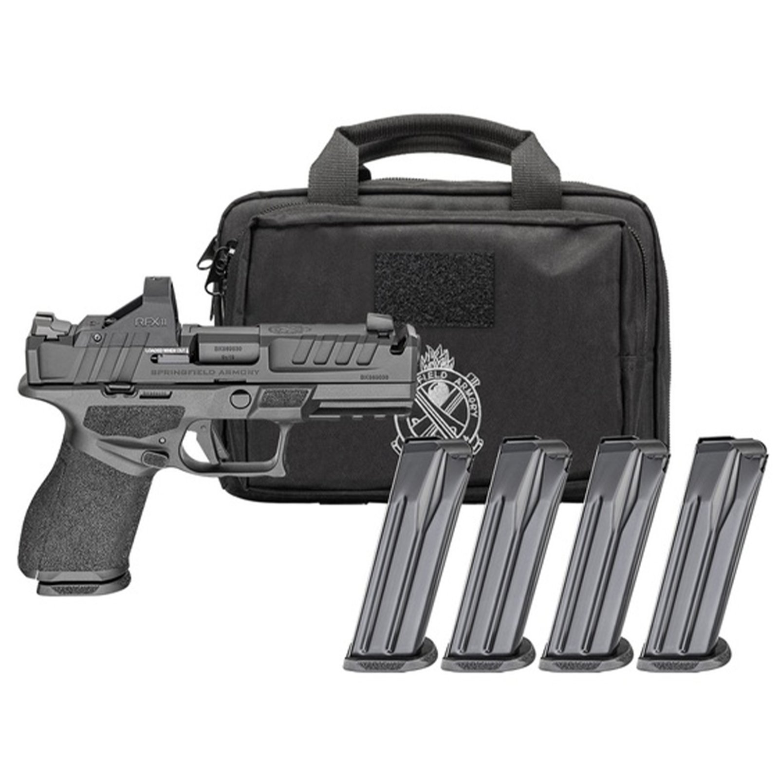 Springfield Gear Pac Hellcat Pro Comp OSP Handgun 9mm Luger 10rd Magazines(4) 3.7 Barrel Green Dot & Bag CA Compliant