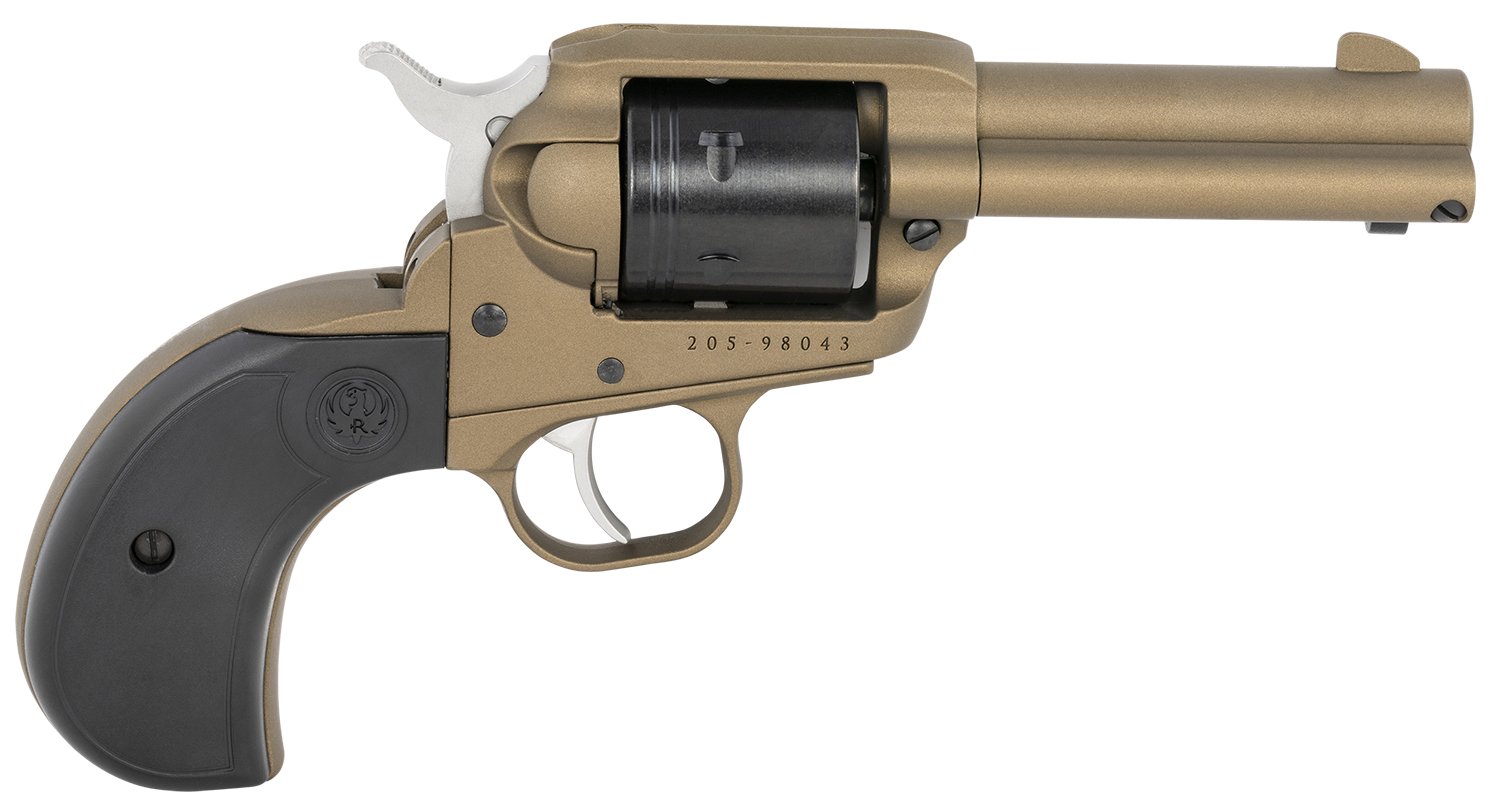 Ruger Wrangler 2017 Revolver, 22 LR, 3.75" Burnt Bronze Cerakote Barrel, 6-Round Capacity, Birdshead Synthetic Grip, Blade Front & Integral Rear Sight - Ruger - 22 LR