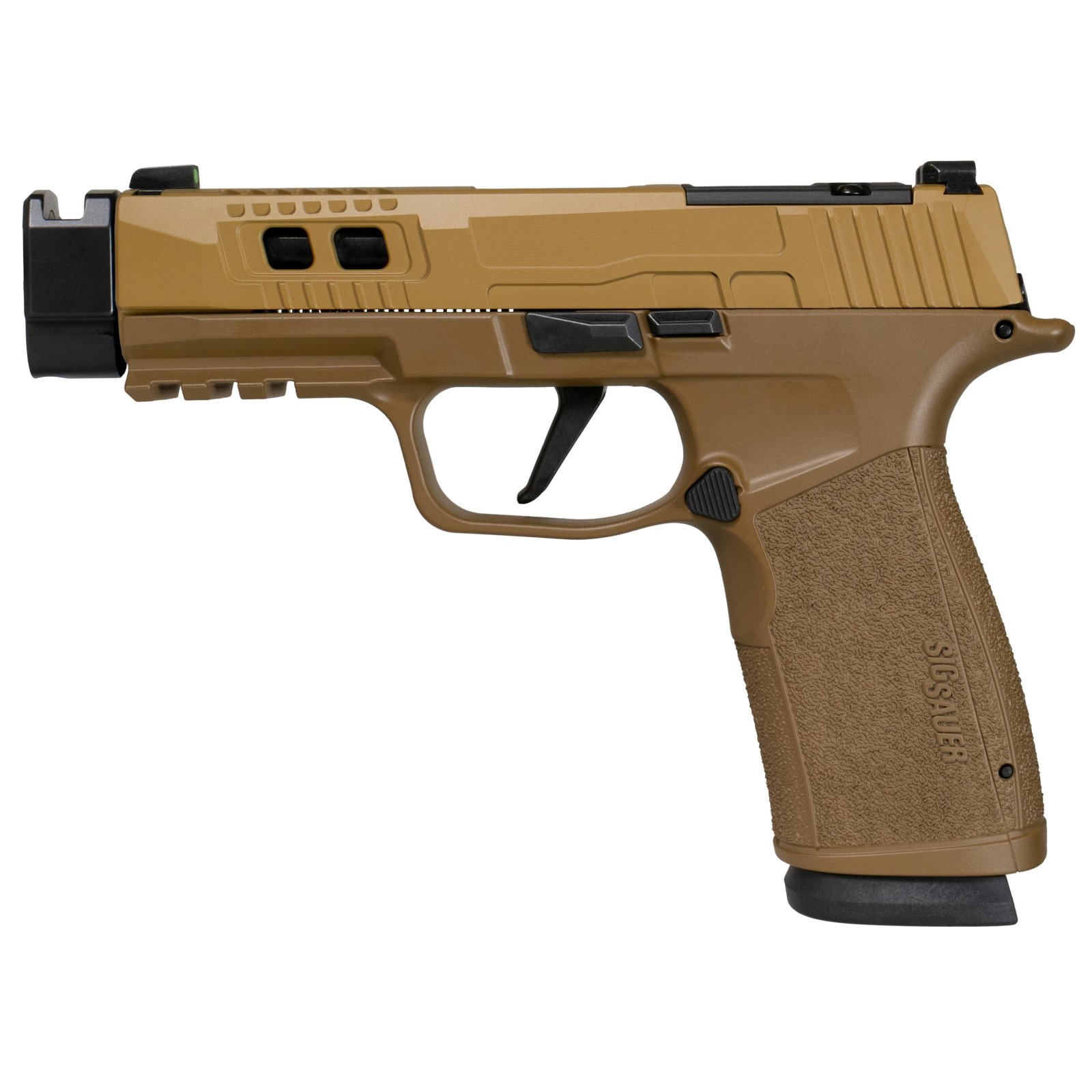 Sig Sauer P365 Two-Tone Brown/Black XMACRO TACOPS Handgun 9mm Luger 17rd Magazines(4) 4.2 Compensated Barrel