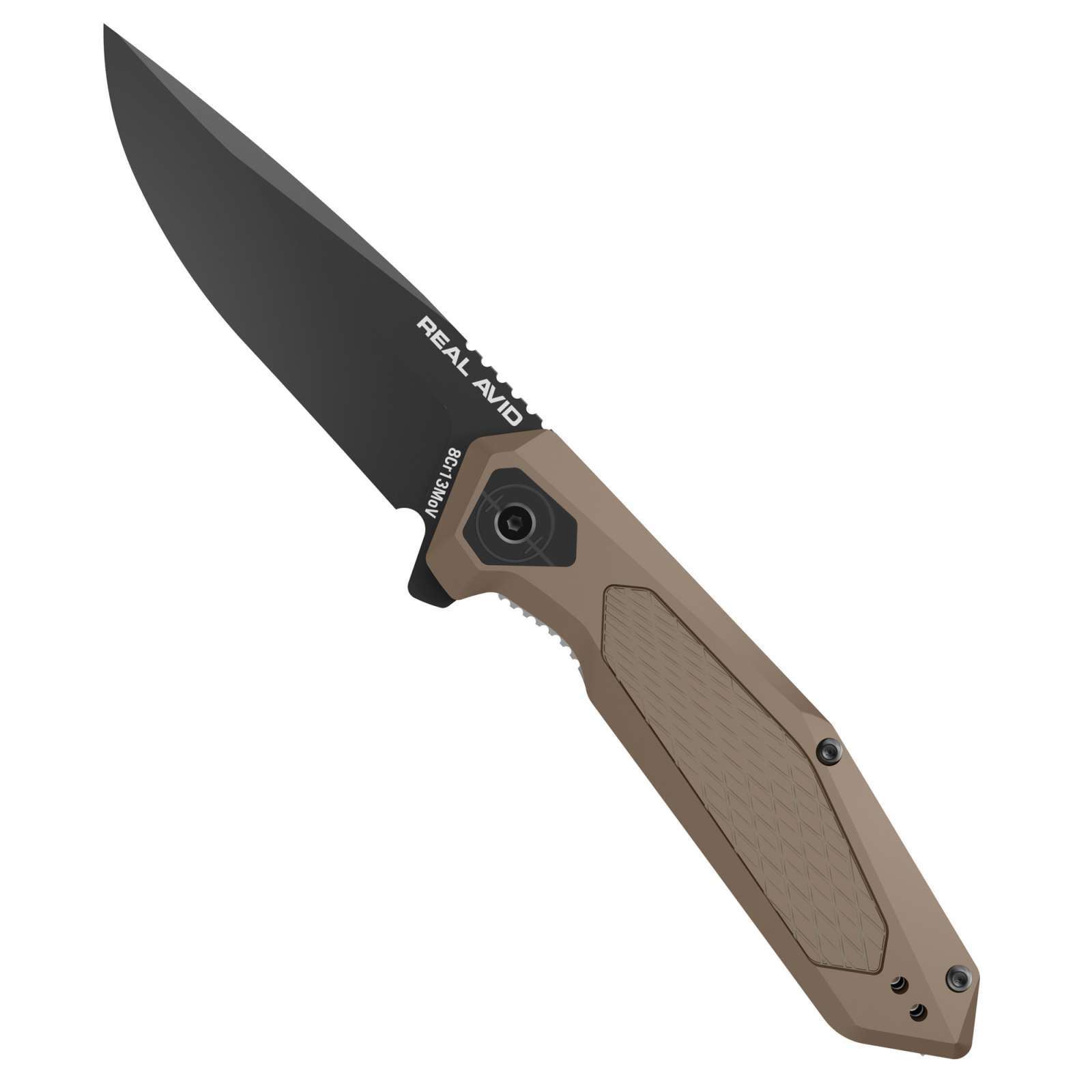 Real AVID/REVO RAV-3 Steel 3.25" Drop Point Blade Folding Knife (AVRAV3)