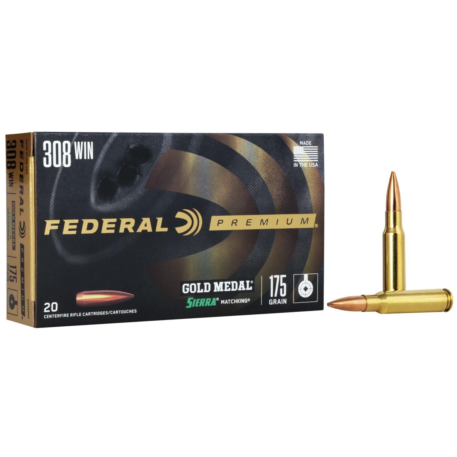 Federal GM308M2 308 Win 175 Grain Sierra MatchKing BTHP 20 Rounds