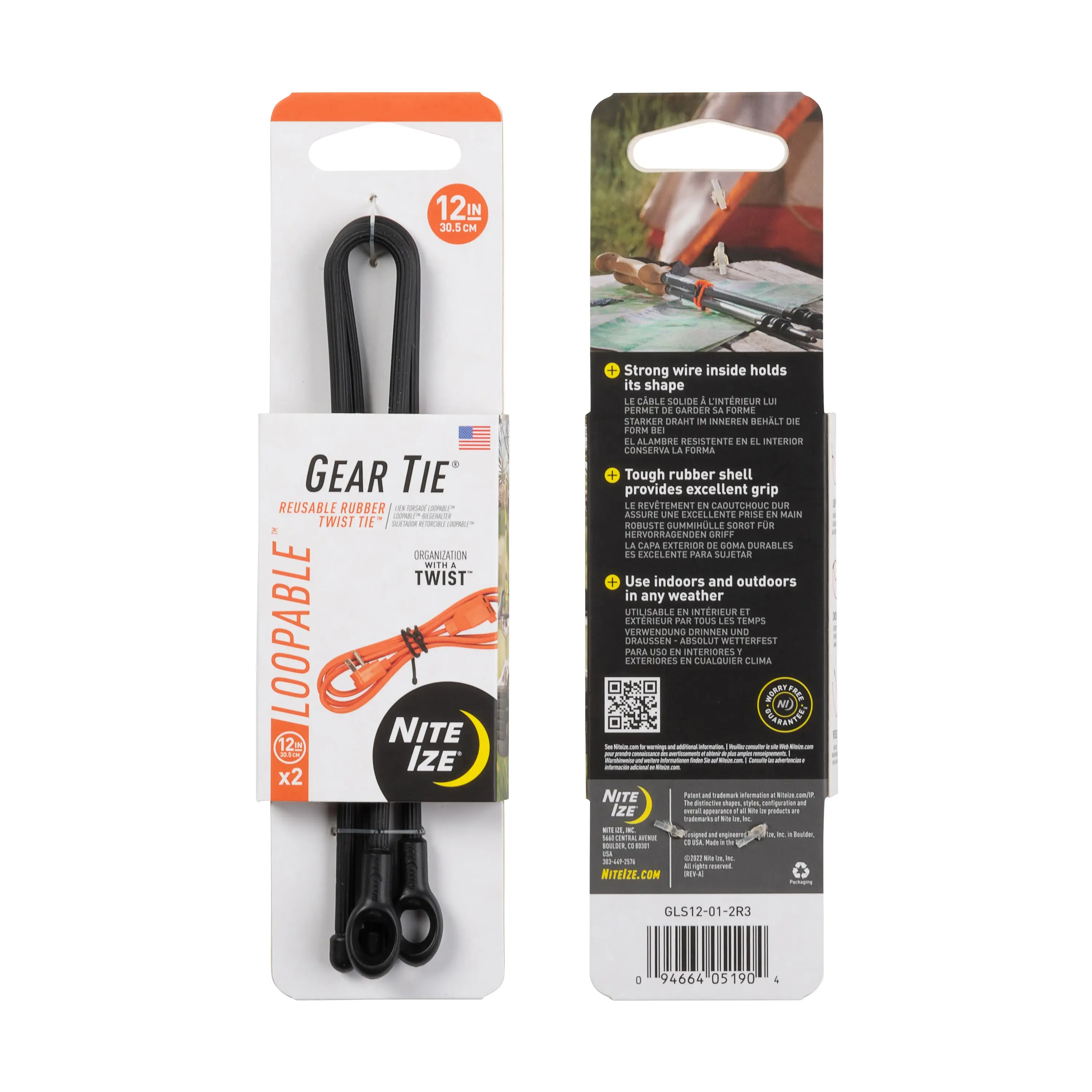 Buy Nite-Ize Gear Tie Loopable Twist Ties 2-Pack Reusable Vinyl-Coated online