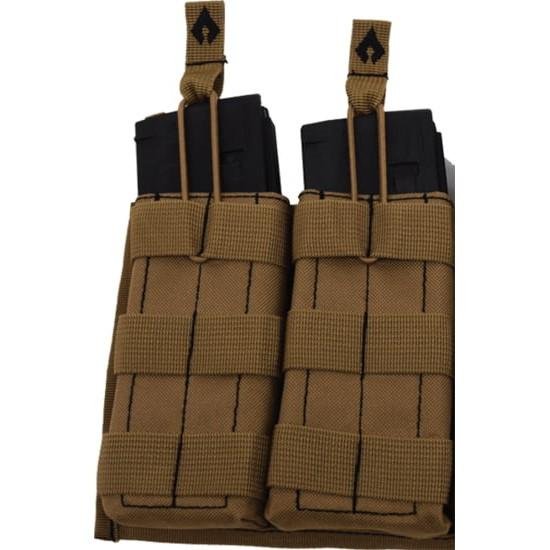 Advance Warrior Solutions Open Top Double Mag Pouch Tan - Advance Warrior Solutions LLC