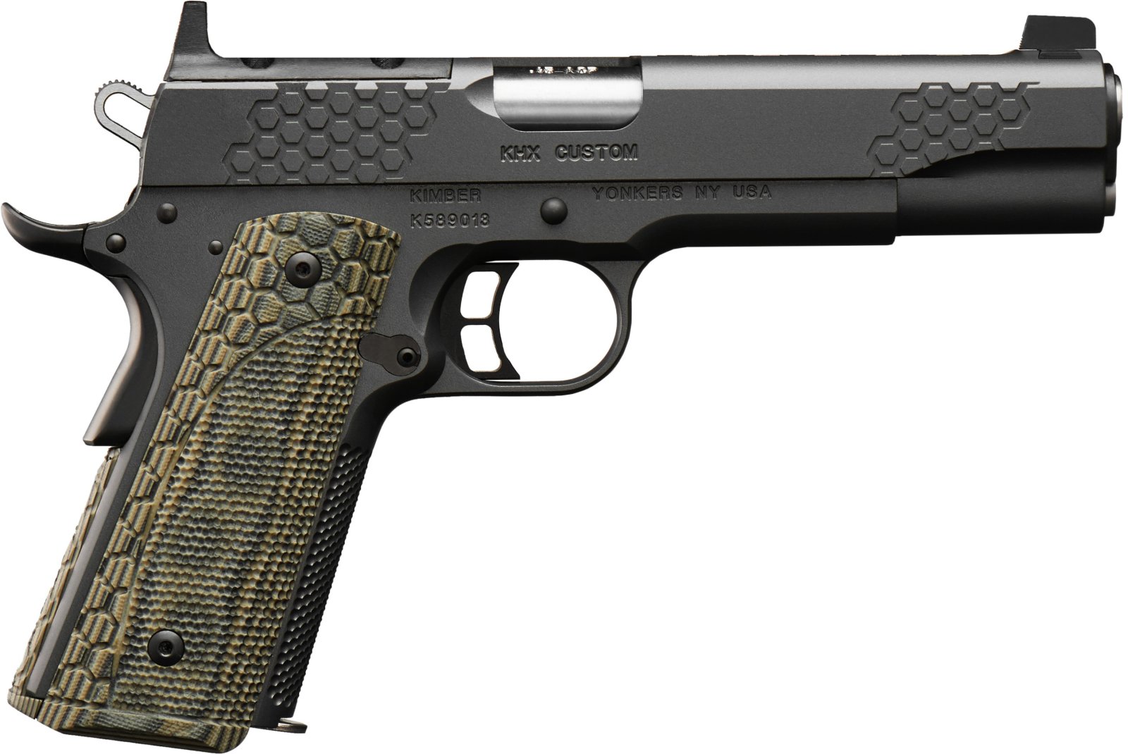 Kimber 3000360 KHX Custom .45ACP 5" Black Pistol 8rd Optic Ready