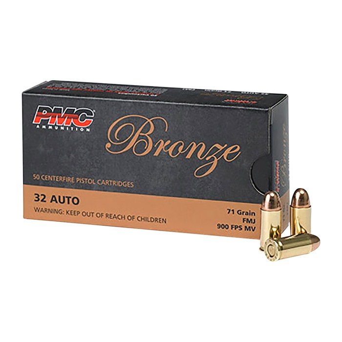 PMC 32A Bronze 32ACP 71gr Full Metal Jacket 50 Per Box/20 Case - PMC - 32 Auto