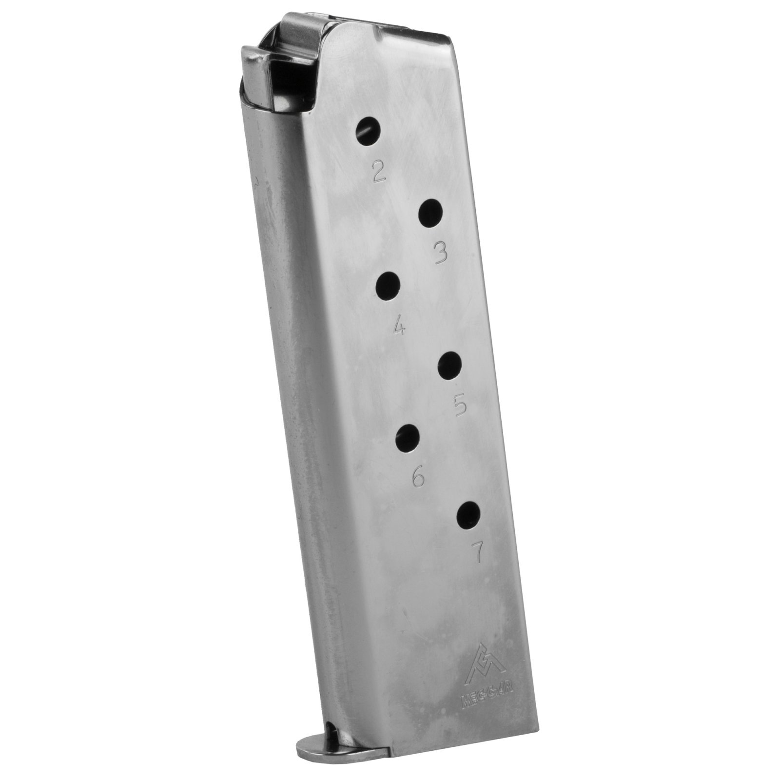 Mec-Gar MGCG4507N 7rd 45 ACP 1911 Magazine Nickel Stainless Steel