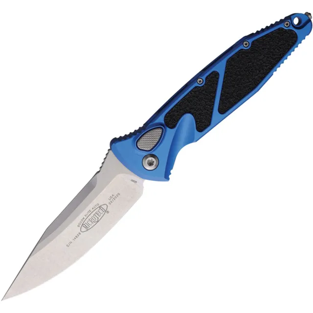 Microtech Socom Elite 3.98 In SE Stonewash Blue Aluminum Handle
