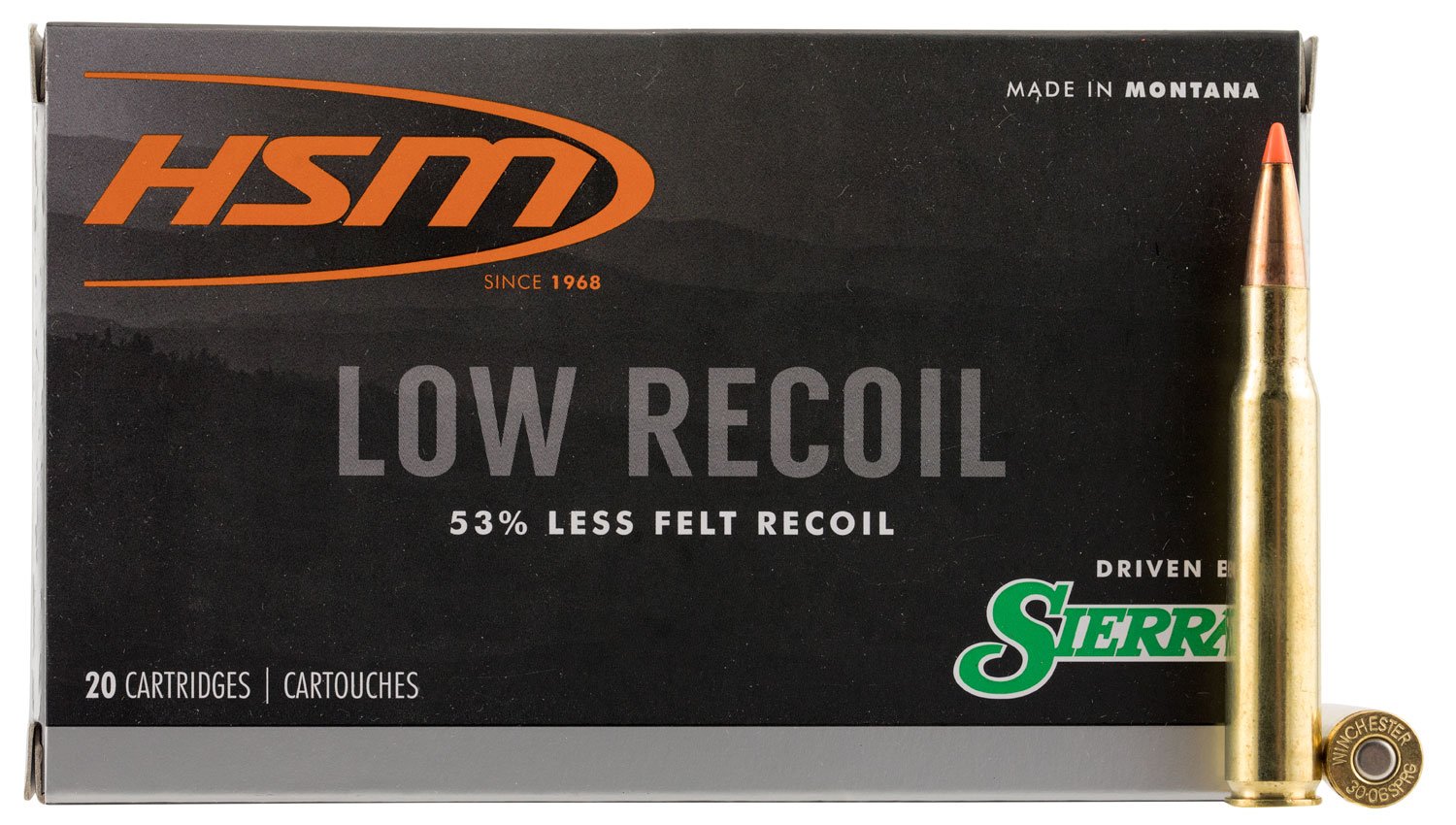 Buy HSM Low Recoil 30-06 Springfield 150gr Orange Tip 20 Rounds Rifle Ammo online
