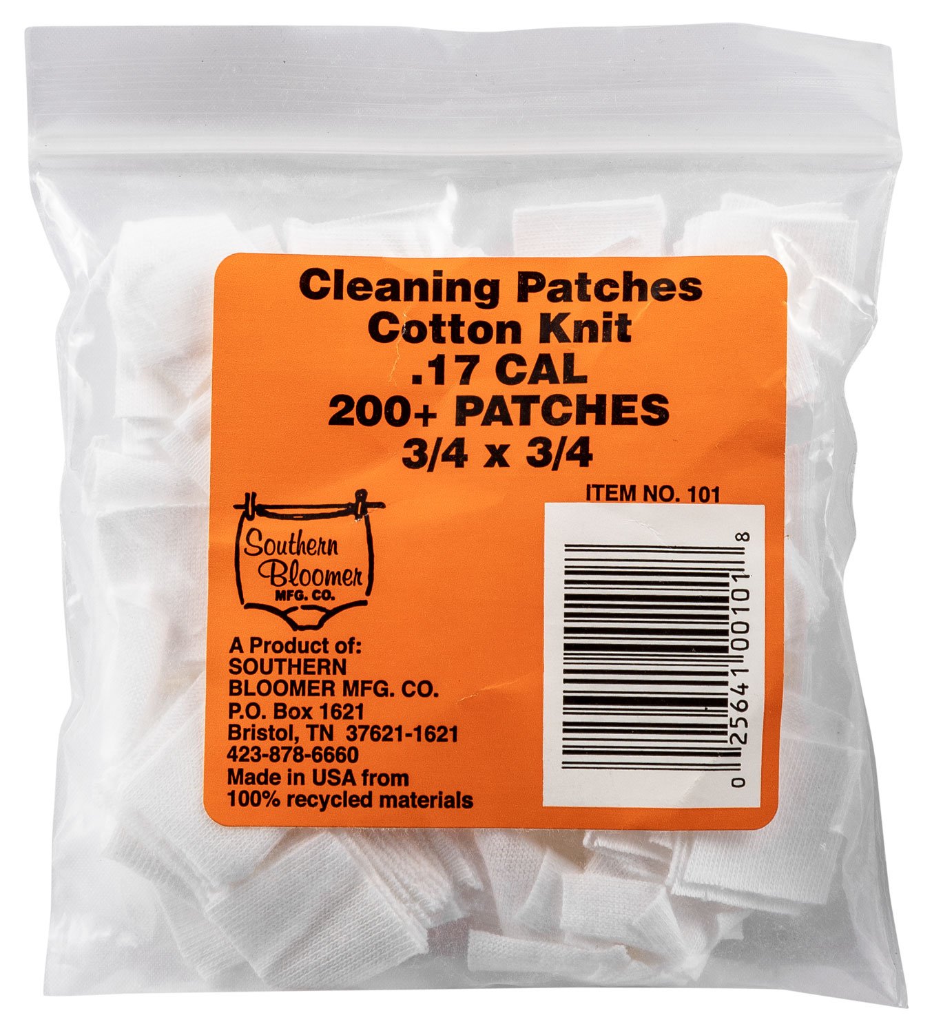 Southern Bloomer .17 Caliber Cotton Cleaning Patches 200 Pack