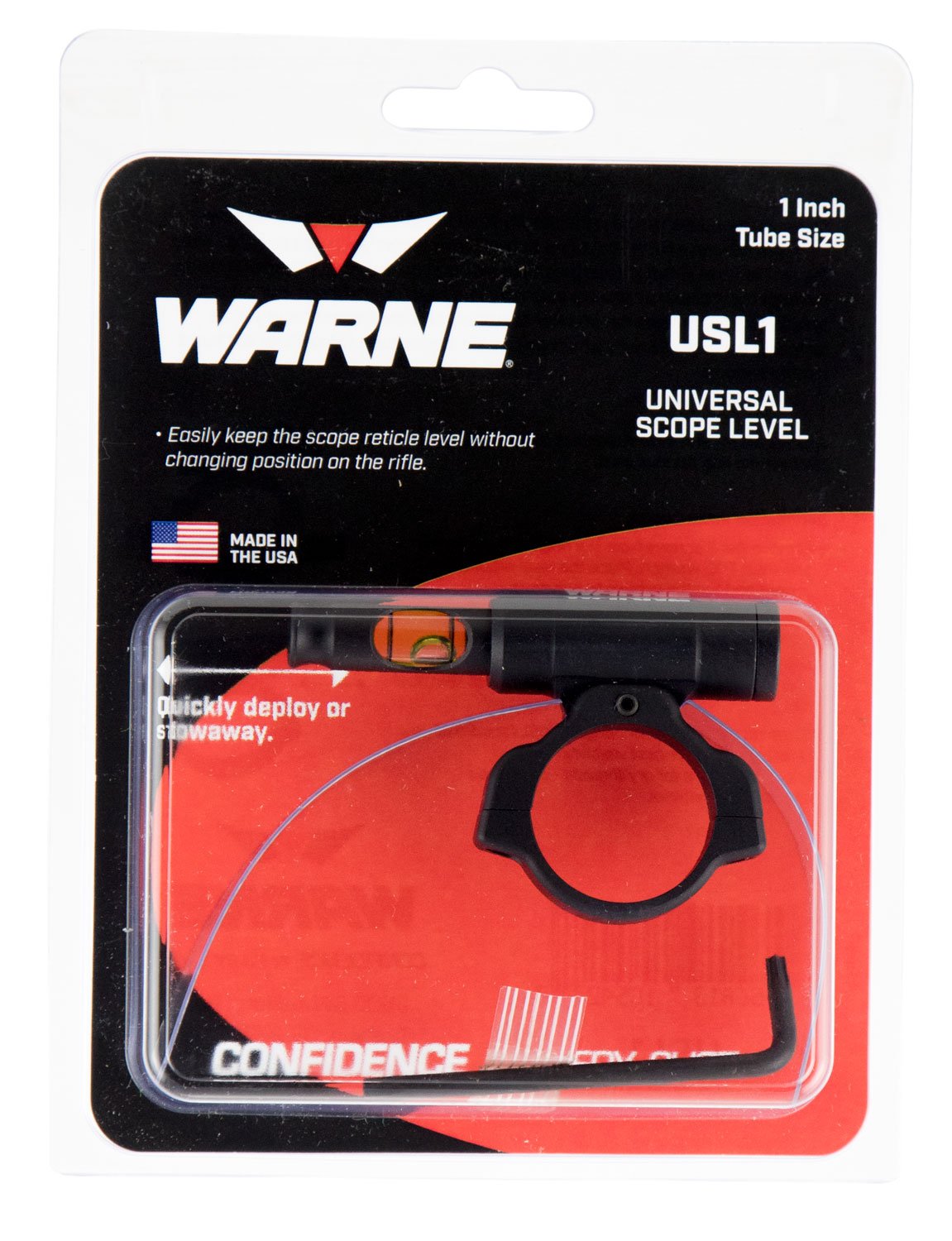 Warne USL1 Universal Scope Level 1" Tube Aluminum Black - Warne - 1"
