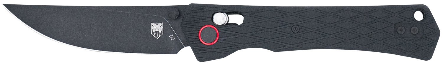 CobraTec CTLEGBLK Legacy D2 Black Bar Lock Drop Point Knife