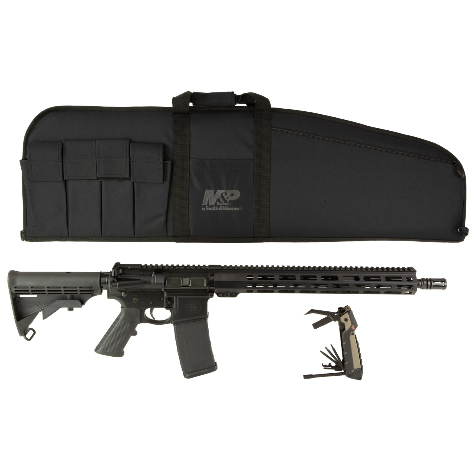 Smith & Wesson M&P 15 Sport III AR Rifle Bundle - 223/556, 16" Barrel, M-LOK, 30Rnd, Case & Tool - Smith & Wesson - .223 Remington