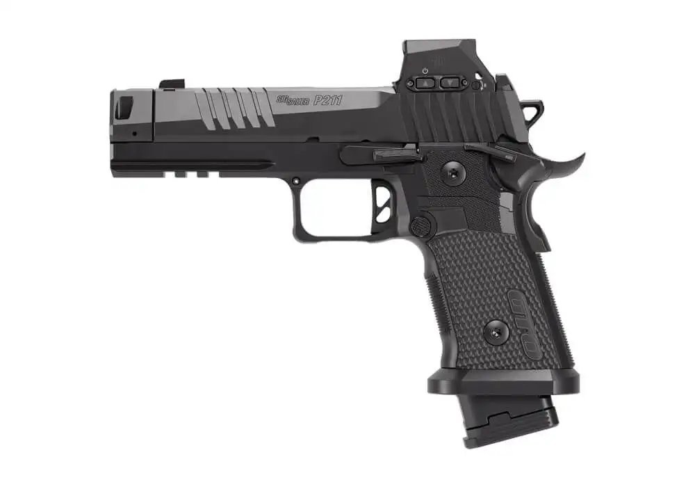 Sig Sauer P211-GTO Blackout Handgun 9mm Luger 21(2)&23(1)rd Magazines 4.4 Compensated Barrel Optic Ready SAO