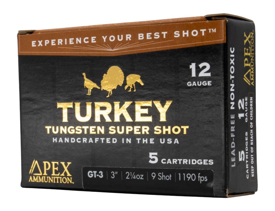 Apex GT3-9 Turkey TSS Shotgun Ammo 12ga 3in 2-1/4oz #9 5rd 1175FPS - Apex Tactical Specialties - 12 GAUGE