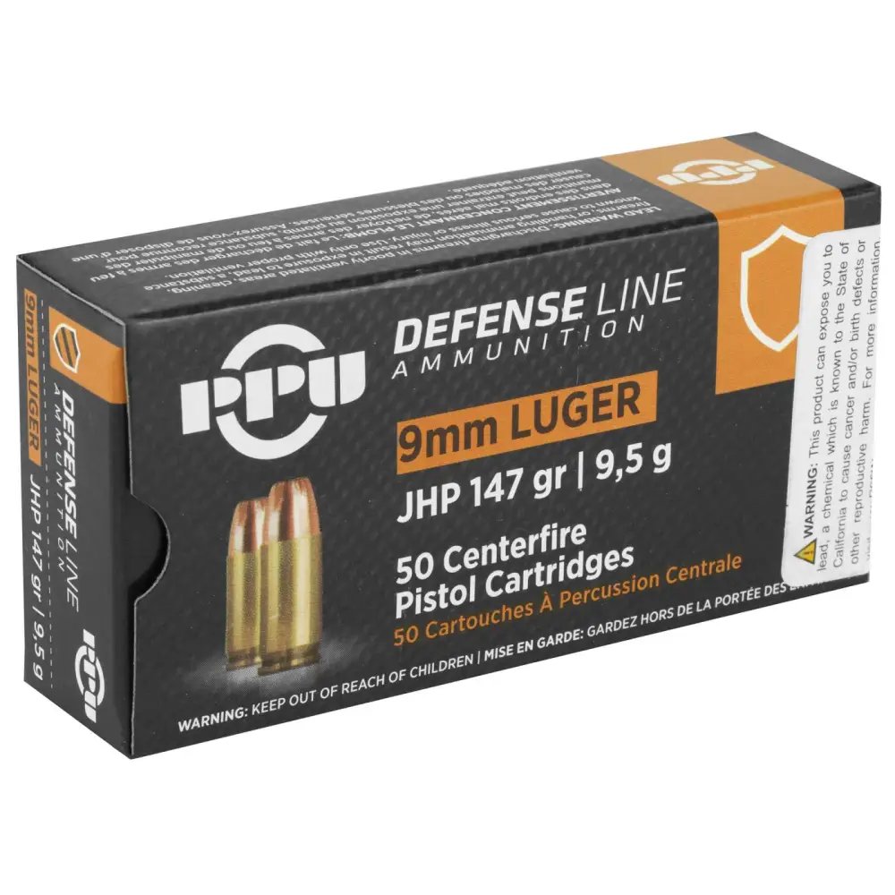 PPU 9mm Personal Defense Ammo 147 gr Jacketed Hollow Point (JHP) 50 Round - Prvi Partizan - 9mm