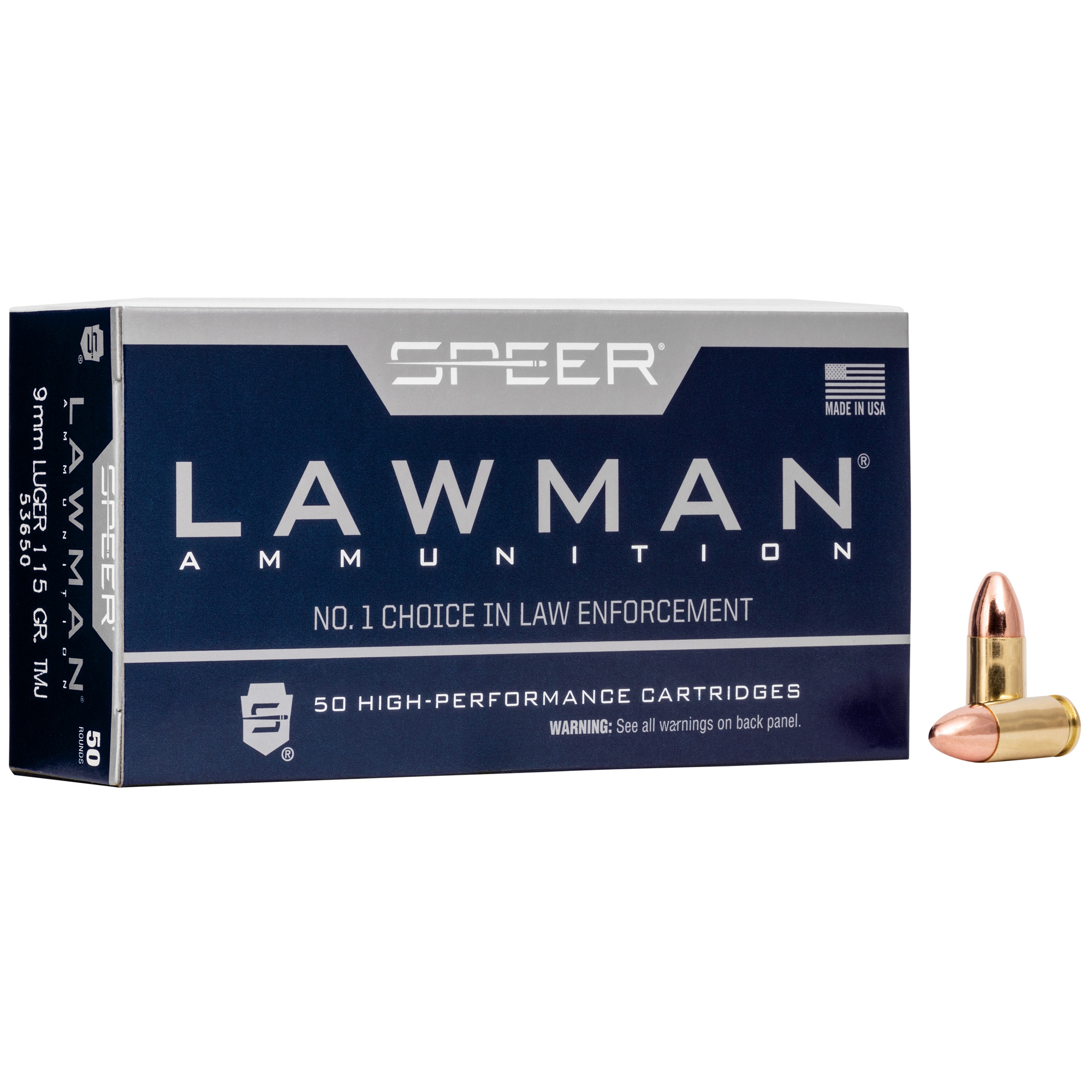 Speer Lawman 9mm Luger 115gr Total Metal Jacket 50 Rounds Box