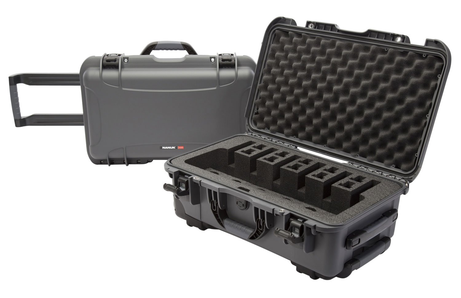 Nanuk 9356UP7 6 Up Gun Case Graphite Resin Waterproof with Wheels - Nanuk - GRAPHITE