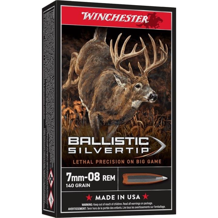 Winchester Ammo SBST708 Ballistic Silvertip 7mm-08 Rem 140 gr Polymer Tip 20 Per Box/ 10 Cs - Winchester - RAPID CONTROLLED EXPANSION POLYMER TIP