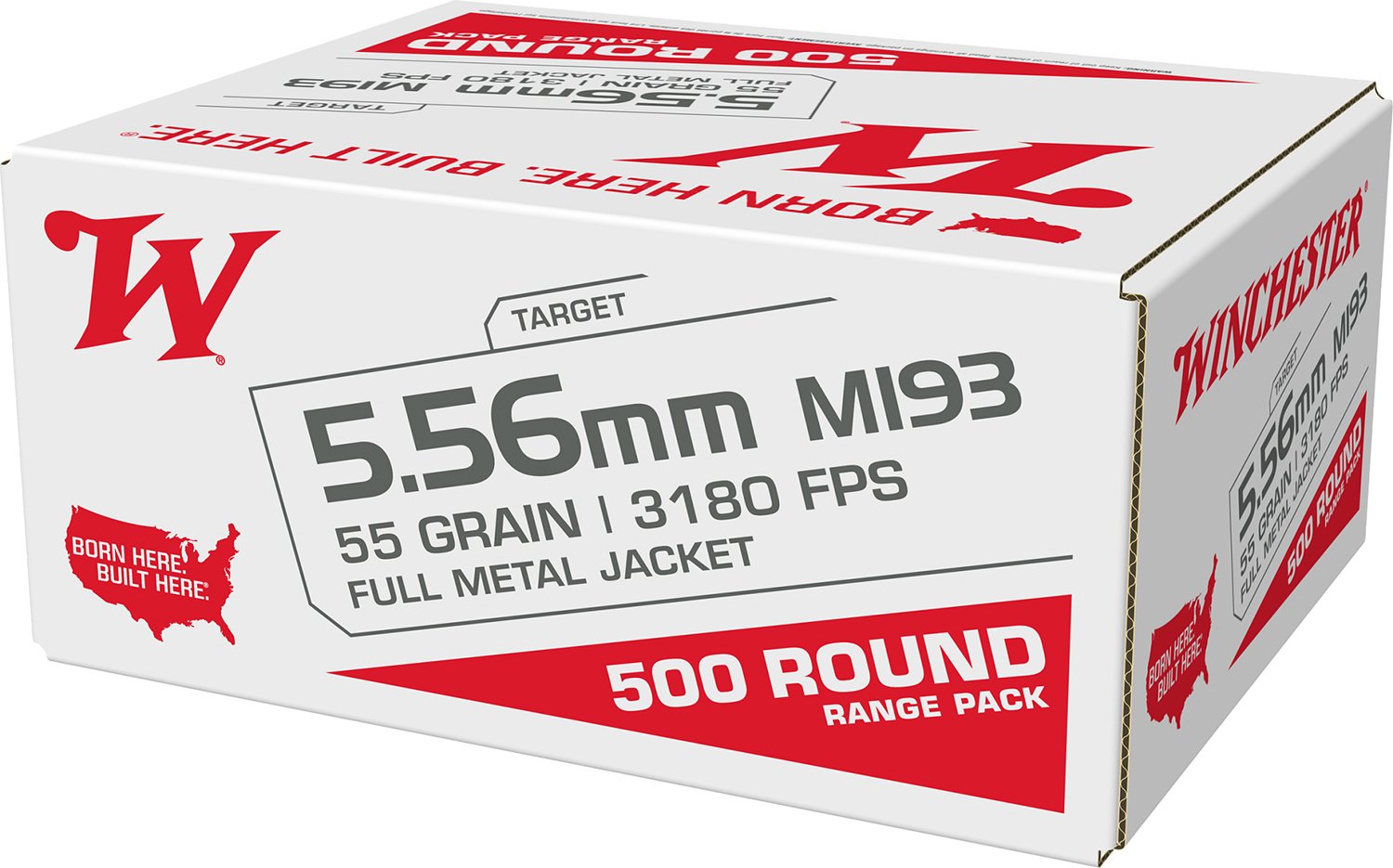 Winchester Ammo WM193 5.56mm Full Metal Jacket 55 Grain 500 Rounds