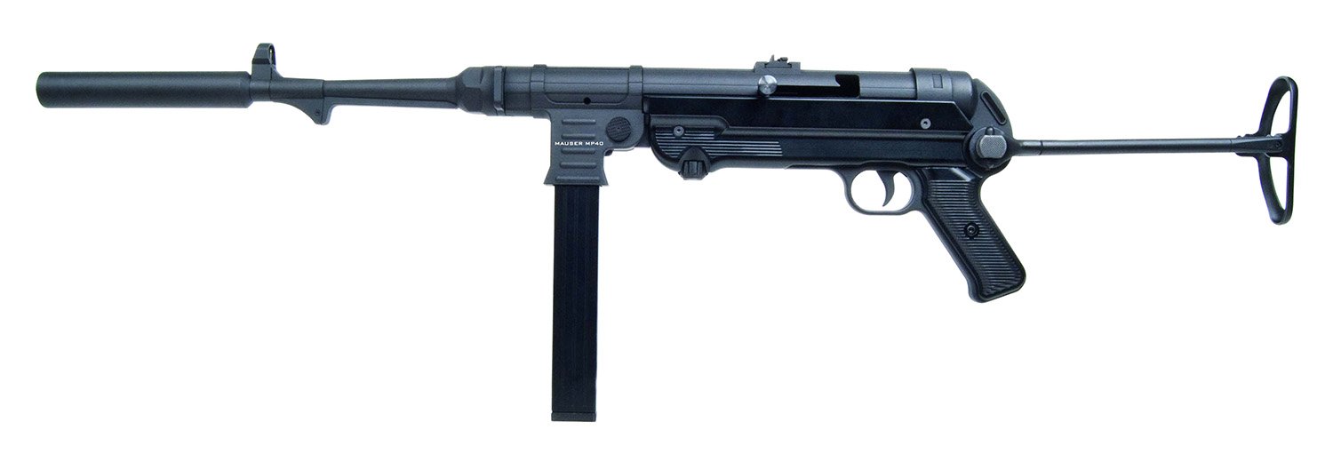 Blue Line Solutions Mauser MP-40 Carbine .22LR Rifle, 23rd Capacity, 16.3" Barrel, Black Finish, Adjustable Sight