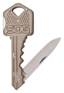 S.O.G SOG-KEY102-C Key 1.50" Folding Plain Drop Point Satin 5Cr13MoV... - SOG - DROP POINT