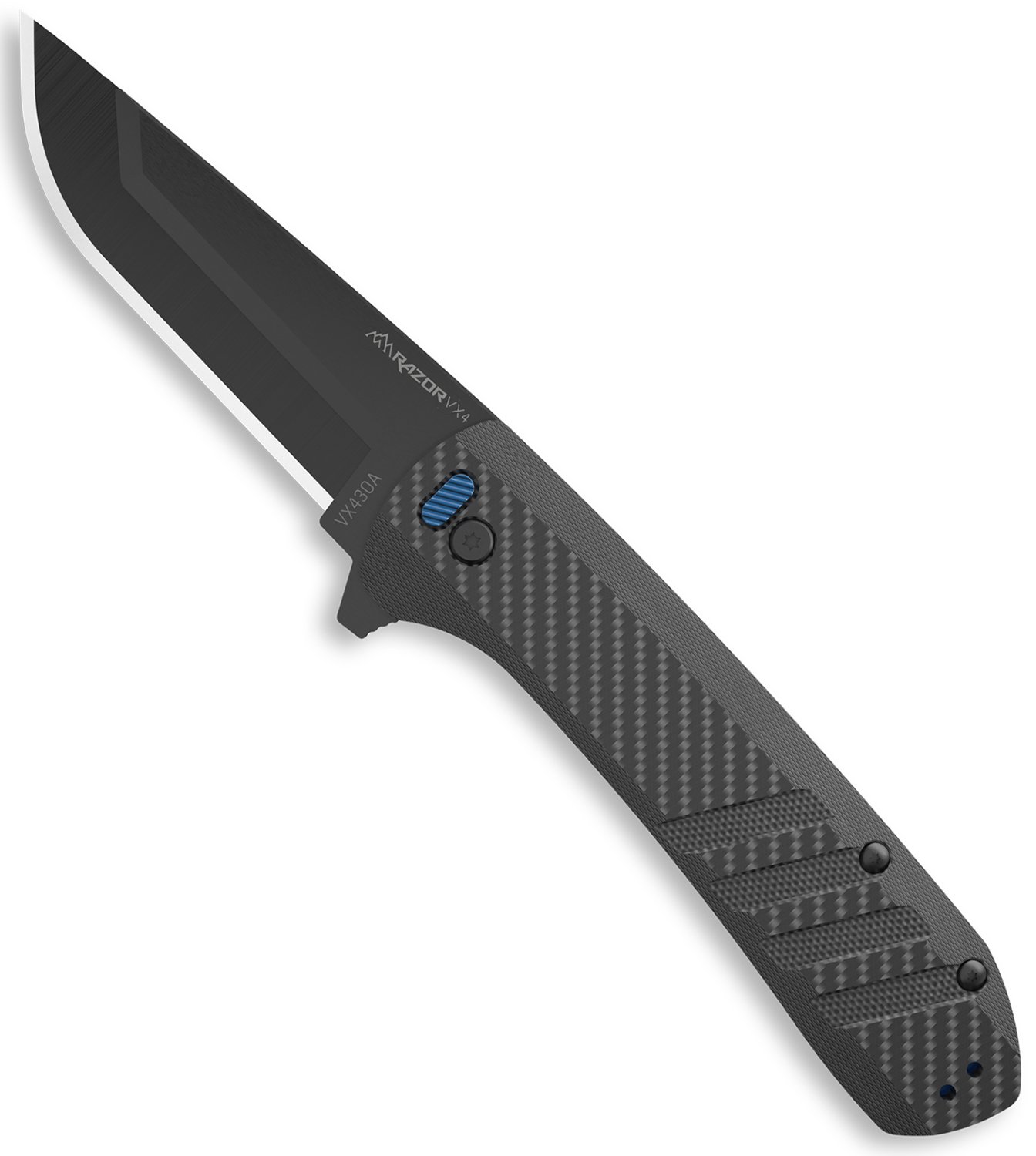 Outdoor Edge VX430A Razor VX4 EDC 3" Folding Knife, Black Carbon Fiber Handle - Outdoor Edge - DROP POINT