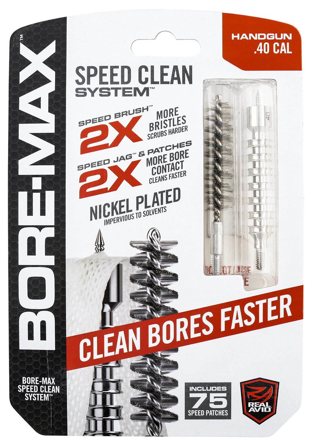 Real Avid AVBMSET40 Bore-Max Speed Clean Upgrade Set 40 Cal Pistol - Real Avid
