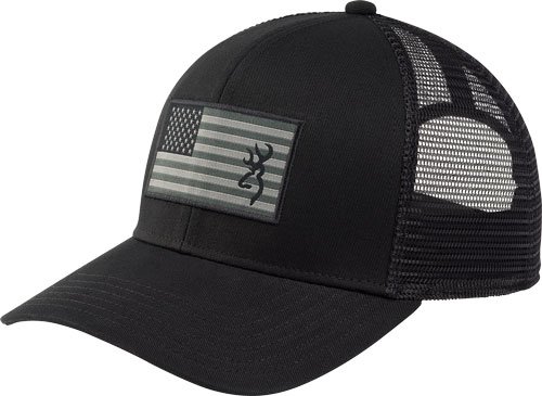 Browning Glory Cap Black Mesh Back American Flag Patch OSFM - Browning