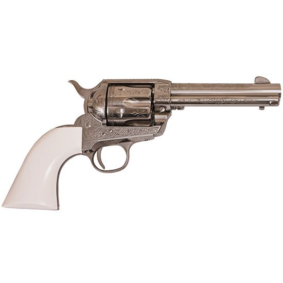 Cimarron PP410LNI Frontier .45LC Revolver 4.75" Engraved Nickel/Ivory