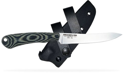 Shield Arms SKT-NIMROD-SW-ODBLK 4.38" Fixed Blade Knife, Stonewashed Micarta