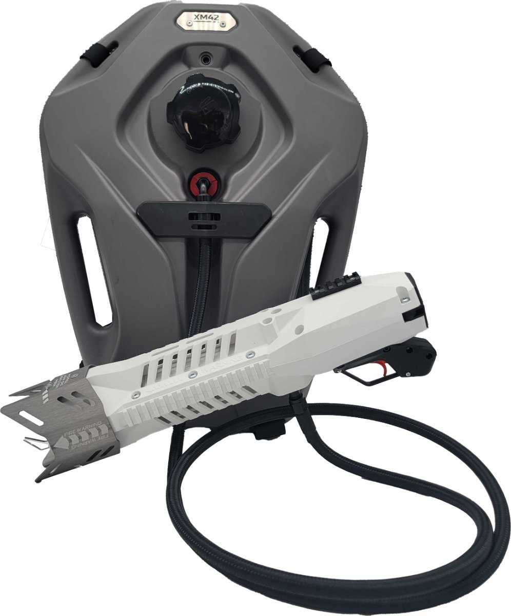 XM42-X Flamethrower with Backpack Tank - WHITE XM42-BPT-COMBO-WHITE - XM42