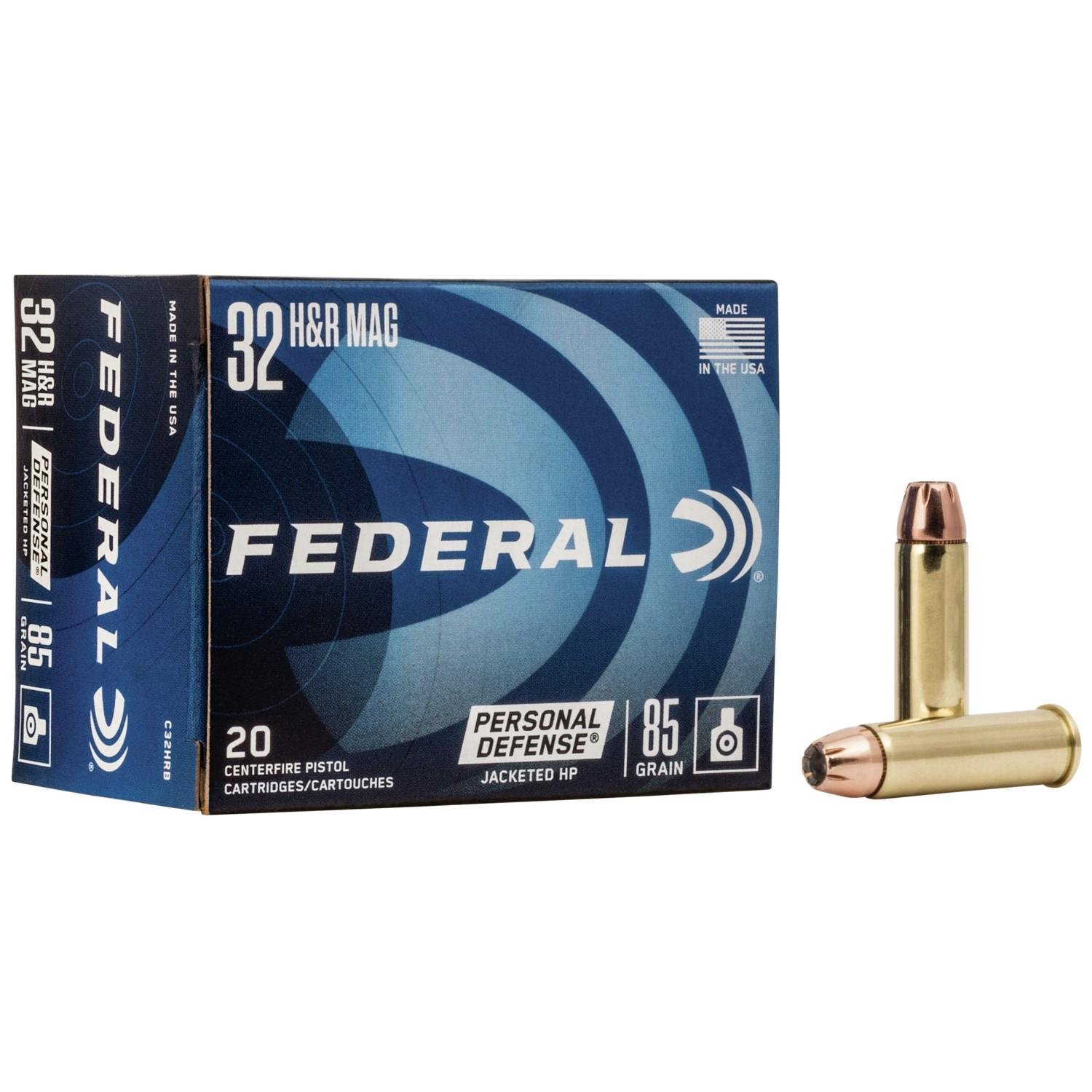 Federal C32HRB .32 H&R Magnum 85gr Jacketed Hollow Point 20 Rounds - Federal Premium Ammunition - JACKETED HOLLOW POINT