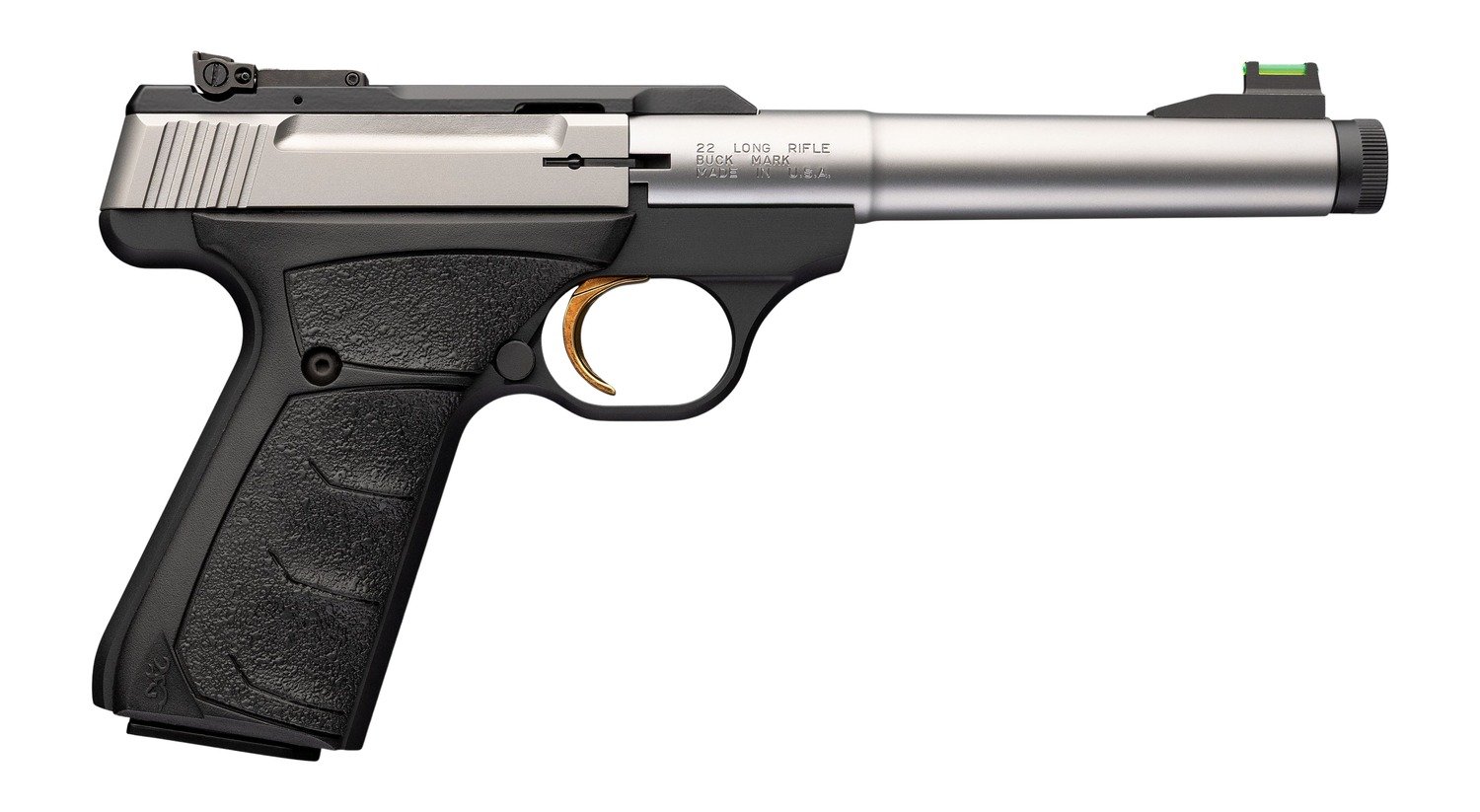 Browning 051616490 Buck Mark Camper SR 22 LR 5.9" Matte Stainless/ Black Frame Semi-Auto Pistol - Browning