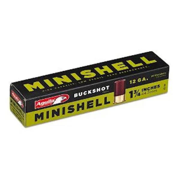 Aguila 1CHB1288 Minishell Buckshot 12 Gauge 1.75" 5/8 oz 4B (7P)/1B (4P) Shot 20 Per Box/ 25 Cs - AGUILA AMMUNITION - 12 GAUGE for sale at TheGunDock