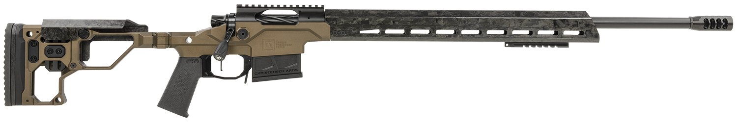 Christensen Arms Modern Precision 6.5 PRC Rifle: 24" Carbon Fiber Barrel, Black Nitride Finish, Desert Brown Folding Stock - CHRISTENSEN ARMS - 6.5 PRC